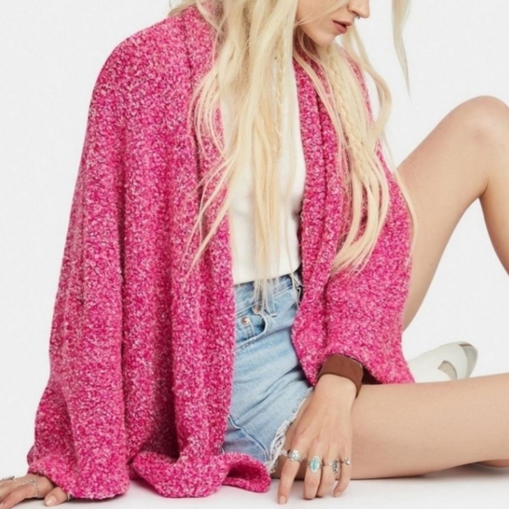Free People Pink Cardigan Sweater
